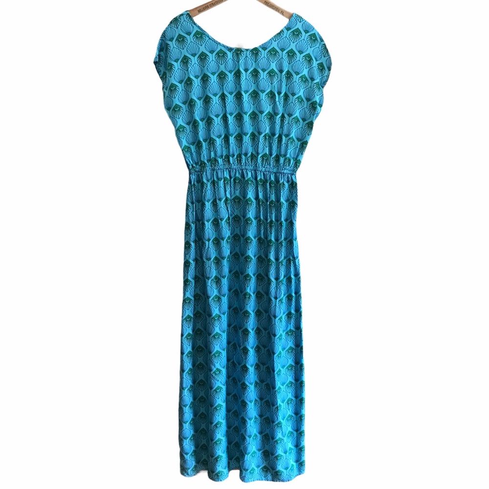 Escapada blue and green print long maxi dress